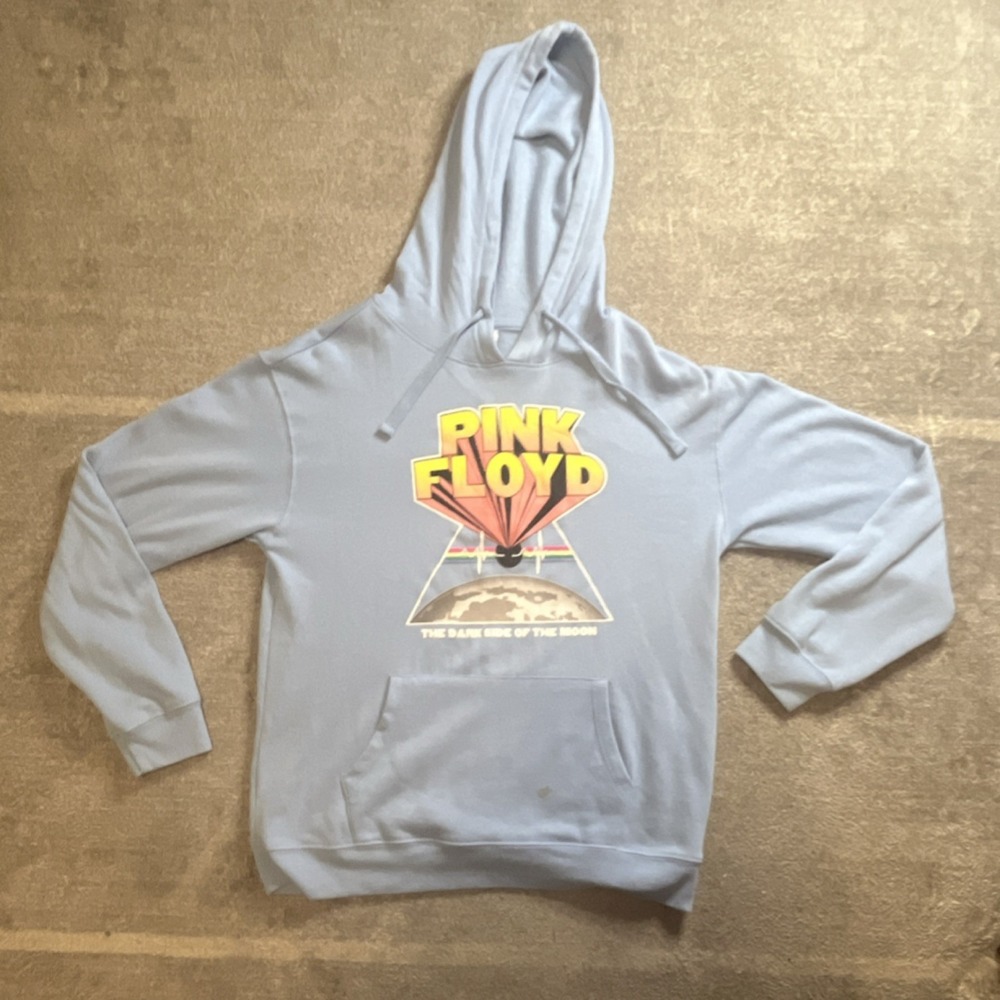 Pink Floyd The Dark Side of the Moon Blue Hoodie Medium Rock & Pop Band Merch